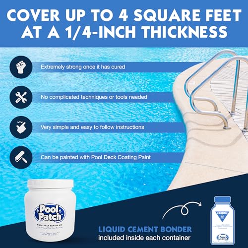 Pool Patch Pool Deck Repair Kit - Sand Buff 3lb Cool Deck Patch DIY Patio Repair - Thumbnail 4