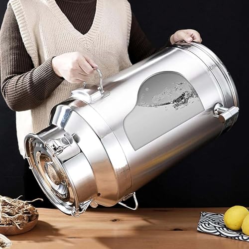 Lattiera in acciaio inox con coperchio sigillato, contenitore versatile per liquidi e solidi, ideale per conservare vino, acqua, olio e tè
