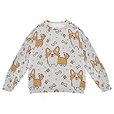 [MASAI] トレーナー キッズ かわいい 犬柄 アニメ スウェット おしゃれ パーカー プルオーバー 子供服 長袖 90-140cm 男女兼用 ベビー 通学 通園 春秋冬服 S