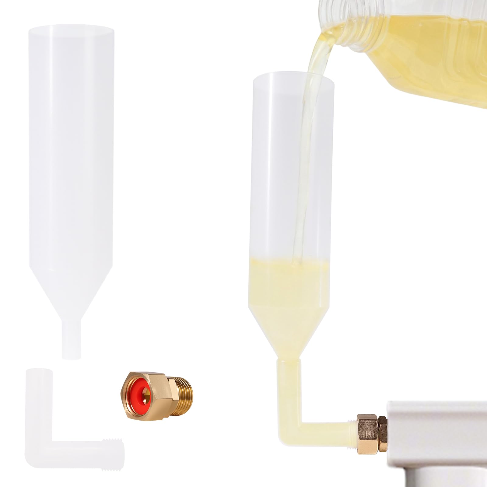 Prozwee Transparent Central Heating Dosing Tool,Radiator Dosing Funnel - For Adding Fernox central heating inhibitors, sludge removers, leak sealants, and Sentinel X100 chemicals
