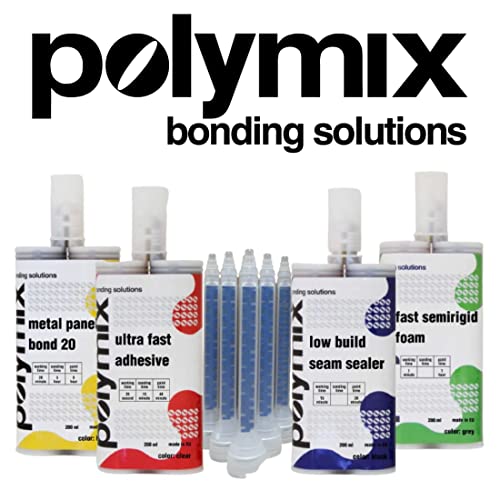 Image of Polymix High Build Seam Sealer 200ml Cartridge & Two Application Mixing Nozzles (Beige)