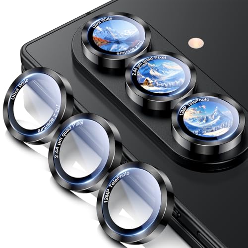 Uyiton for Samsung Galaxy Z Fold 7 Camera Lens Protector - Military-Grade Tempered Glass Rear Camera Screen Cover - [Strong Adsorption] [Easy to Install] Ultra HD Clear Lens Protector - Black