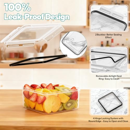 40 PCS Food Storage Containers with Lids Airtight (20 Containers & 20 Lids) - Plastic Food Containers for Kitchen Storage Reusable BPA-Free Leakproof Meal Prep Container with Labels & Pen - Image 5
