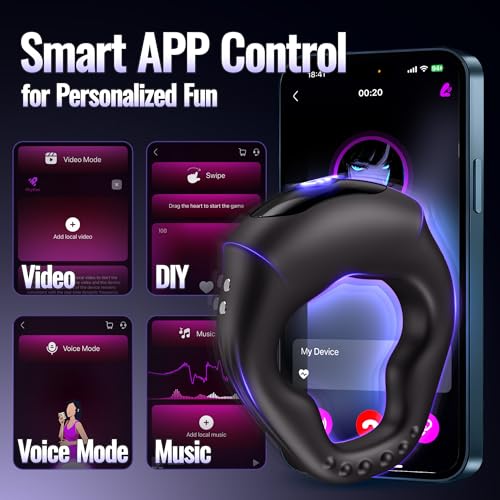 Vibrating-Cock-Ring-Ergonomic-Contour-10-Vibrations-Sex-Toys-for-Men-Silicone-Penis-Ring-Secure-Wrap-Around-Design-for-Male-Erection-APP-Control-Male-Sex-Toy-for-Adult-Couples-Pleasure-Chastity-Cage