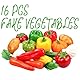 16 Stück Fake Gemüse, Künstliches Gemüse für Dekoration Küche, Realistische Faux Gemüse Requisiten Display, Fake Tomaten Kartoffeln Knoblauch Paprika