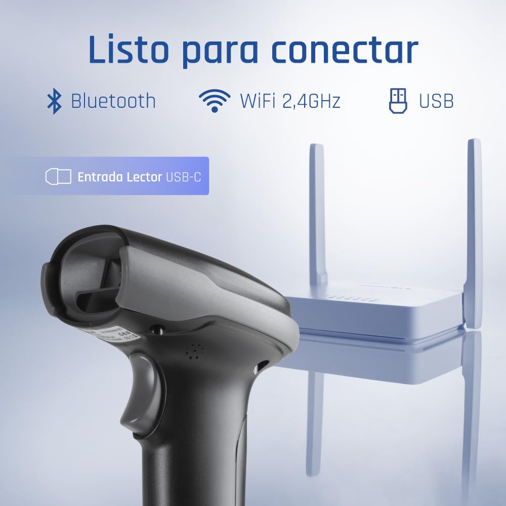 iggual Lector código barras 2D Bluetooth WiFi 2.4G