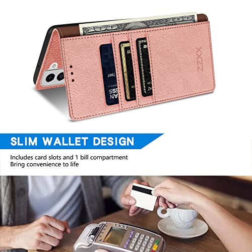 ZZXX for Galaxy S22 Plus Wallet Case Magnetic Closure 6.6 inch,Rose Gold - image 5