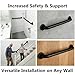 12 Inch Black Stainless Steel Handrail, Safety Grab Bars for Wall, Handicap Grab Bars for Bathroom, Shower, Toilet, RV Handrail, Hand Rails for Indoor Stairs, Stair Railing Indoor & Outdoor (2 Pack)