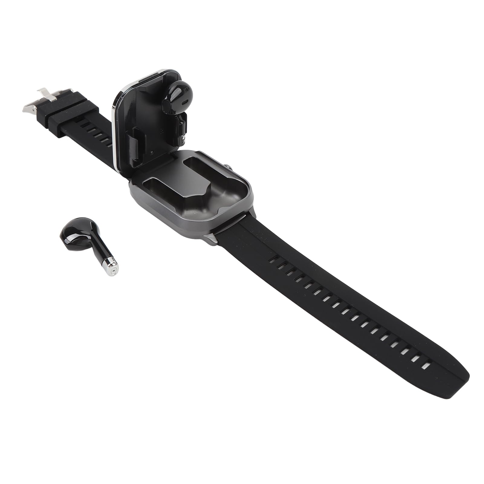 Inteligentny Zegarek 2 w 1 ze Słuchawkami Stylowe Połączenie Bluetooth Odtwarzanie Muzyki dla Miłośników Sportu 2,01-calowy Ekran Dotykowy TFT (Srebrny żel)