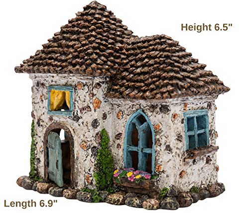 Pretmanns Fairy Garden House Kit - Fairy Garden Accessories Outdoor - Fairy House & Fairies For Fairy Garden – Fairy Houses For Gardens Outdoor - Fairy House Is 6” High 4 Piece Kit For Adults #TOP1