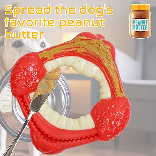 Rmolitty Dog Toys, Indestructible Durable Dog Toys For Aggressive Chewers, Tough Nylon Real Bacon Flavor Teething Chew Toys For Large Medium Dog (Red 2) #TOP2