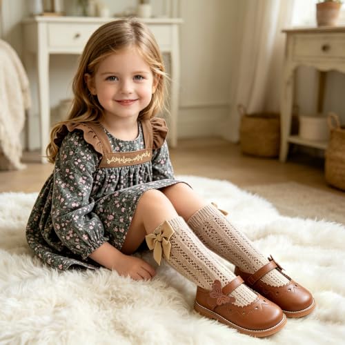 Image of Kiderence Toddler Girl Mary Jane School Uniform Dress Shoes Oxford Flats | Wide Toe Box Great Comfort for Student Shoe and Flower Girl Shoe for Wedding, Parties, Church