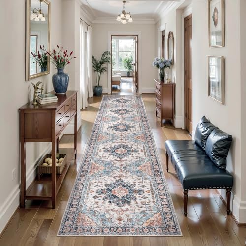 Image of Tangsoo 2.6x14 Hallway Runner Rugs Washable Runner Rug Non Slip Vintage