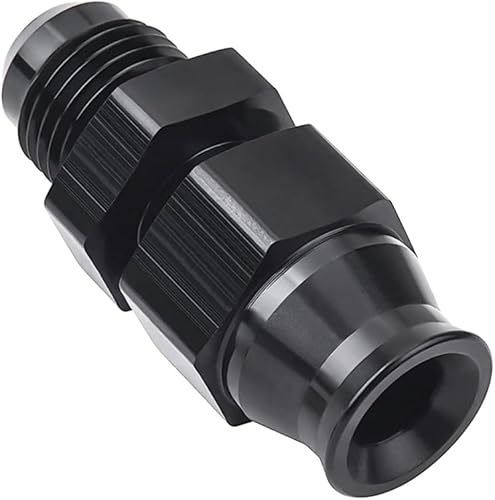 BESULEN Adaptador de compresión de línea dura 6AN macho a 516 pulgadas, aleación de aluminio anodizado negro de combustible anodizado adaptador de