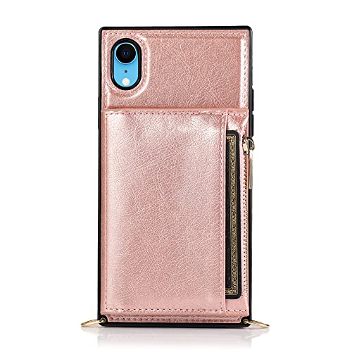 Étui en cuir Galaxy S20 multifonction avec cordon rose bandoulière