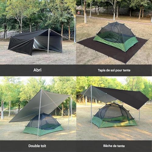 Abri pluie de camping résistant avec bâche de protection extérieure