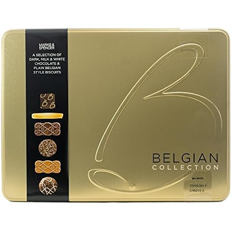 Marks & Spencer / M&S Belgian Collection - A Selection of Dark, Milk and White Chocolate and Plain Belgain Style Biscuits 400g From the UK Cover