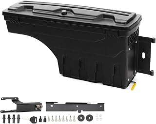 ALLGOOD Truck Bed Storage Box Tool Box Lockable Left Driver Side Compatible with Ford F250 F350 Super Duty 2017 2018 2019 2020 2021 2022 2023 Drawer Black