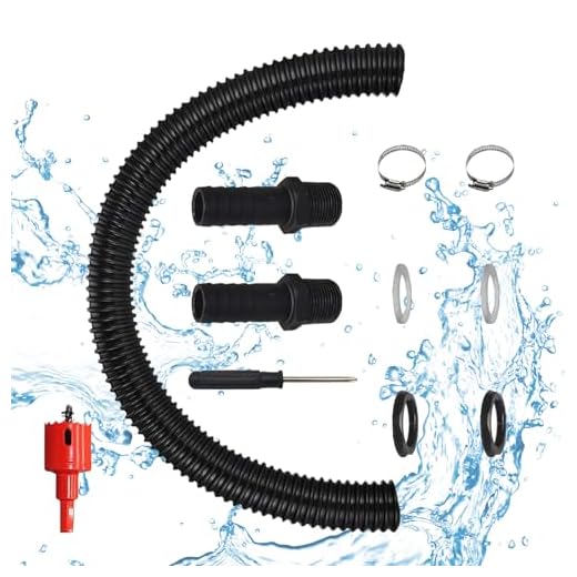 CHENYU Regentonnen Verbinder 32mm Regensammler 500 mm Verbindungsschlauch Regentonnendurchführung mit Montagezubehör und Regentonnen Verbindungsset Set für Zisternen Regentonne