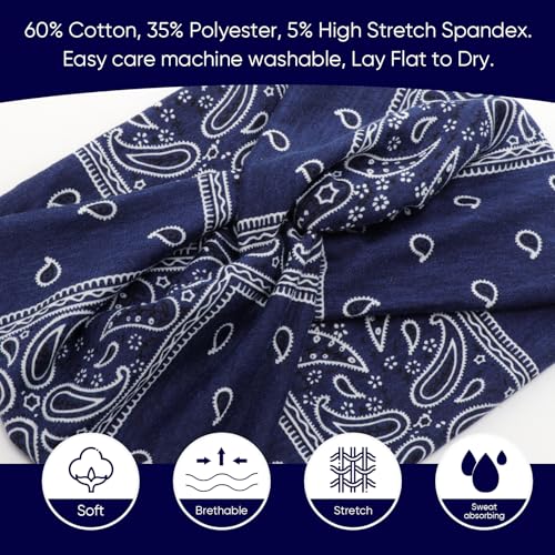 Image of DRESHOW 4 Pack Turban Headbands for Women Wide Vintage Head Wraps Knotted Cute Hair Band Accessories