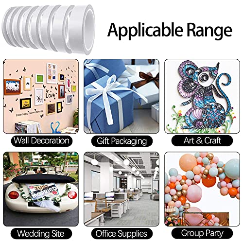 Double-Sided Tape For Arts, Crafts, Photography, Scrapbooking, Tear-By-Hand, Paper Backing (6 Rolls) (Width: 6Mm/ 9Mm/ 12Mm/ 15Mm) #TOP2