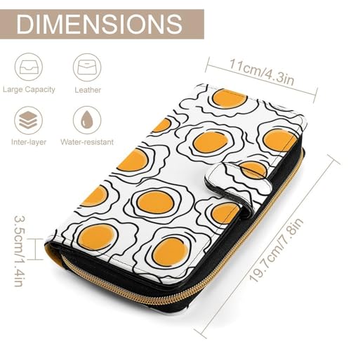 Fried Eggs Poached Eggs Long Wallet for Women Men Purses Coin Pouch Credit Card Holder Organizer2
