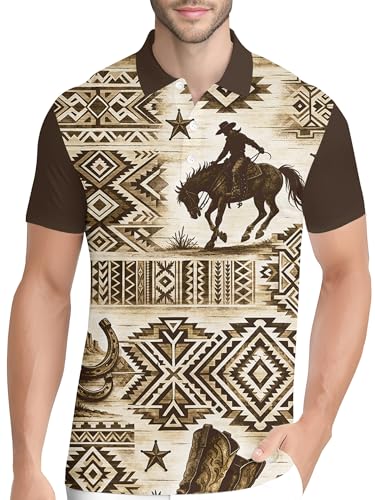 Image of PAGYMO Funny Golf Shirts for Men Crazy Printed Pattern Novelty Moisture Wicking Performance Mens Polo Shirt