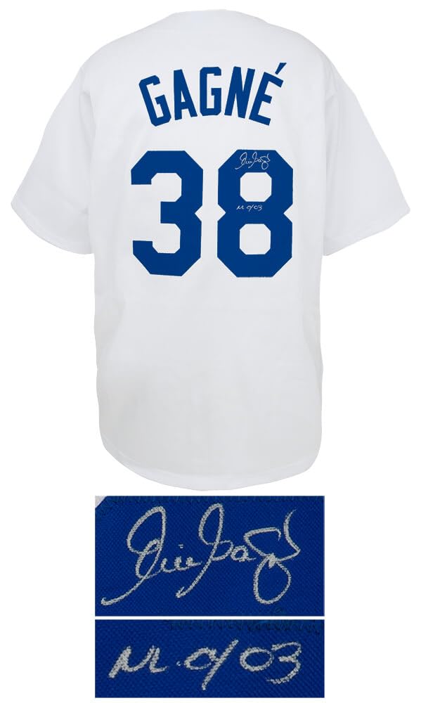 応援グッズ Eric Gagne Los Angeles Dodgers Jersey Eric Gagne Signed Los Angeles Grey Baseball Jersey (JSA) -