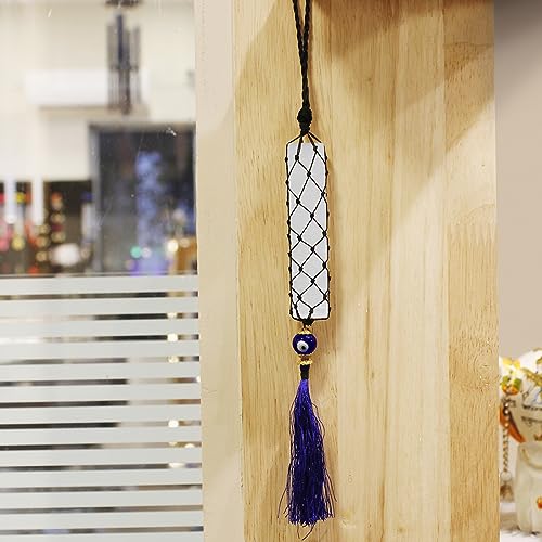 Image of Selenite Crystal Evil Eye Hanging for Home Decor & Car Dashboard Decoration | Nazar Battu for Home Entrance | Ideal for Gifting & wall Decor