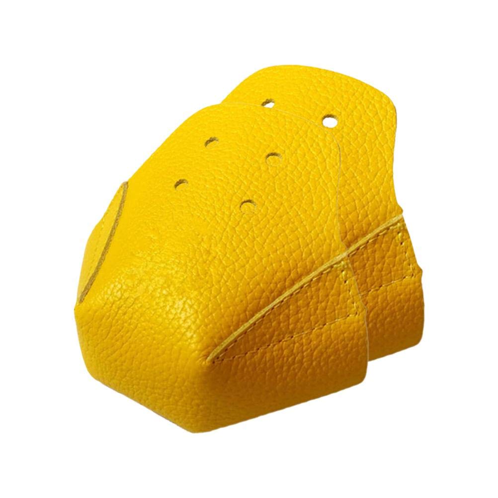 Toe Cap Guards Protectors, 1 Pair Roller Skate Toe Cap Protectors PU Leather Professional Skate Toe Protective ver with 4 Holes Roller Skate Toe Guards Toe Caps for Roller Skate,Yellow