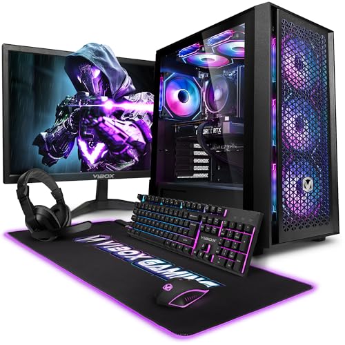 Vibox V-8 Gaming PC Set Komplett • Monitor 23 Zoll • AMD Ryzen 5 5500 6-Kern • Nvidia RTX 3050 6GB • 16GB RAM • 500GB SSD • Windows 11 • WLAN 6 + Bluetooth 5.4