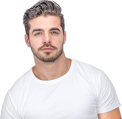 6MM Orecchini Uomo Diamante,Magneti Orecchini Finti Uomo Click-on Fake Piercing Finto Dilatatore Fake Plug,Argento Zirconi Simulato Diamante Brillanti 1 Paio (6mm) - 5