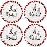 4 Stück Wichtelteller rund 20cm · erhabenes Wichtel Design 3D · Teller Dolomit Keramik · Teller Weihnachten · Weihnachten Geschirr · Weihnachten · Tischdekoration · Zierteller · Wichtelgeschirr