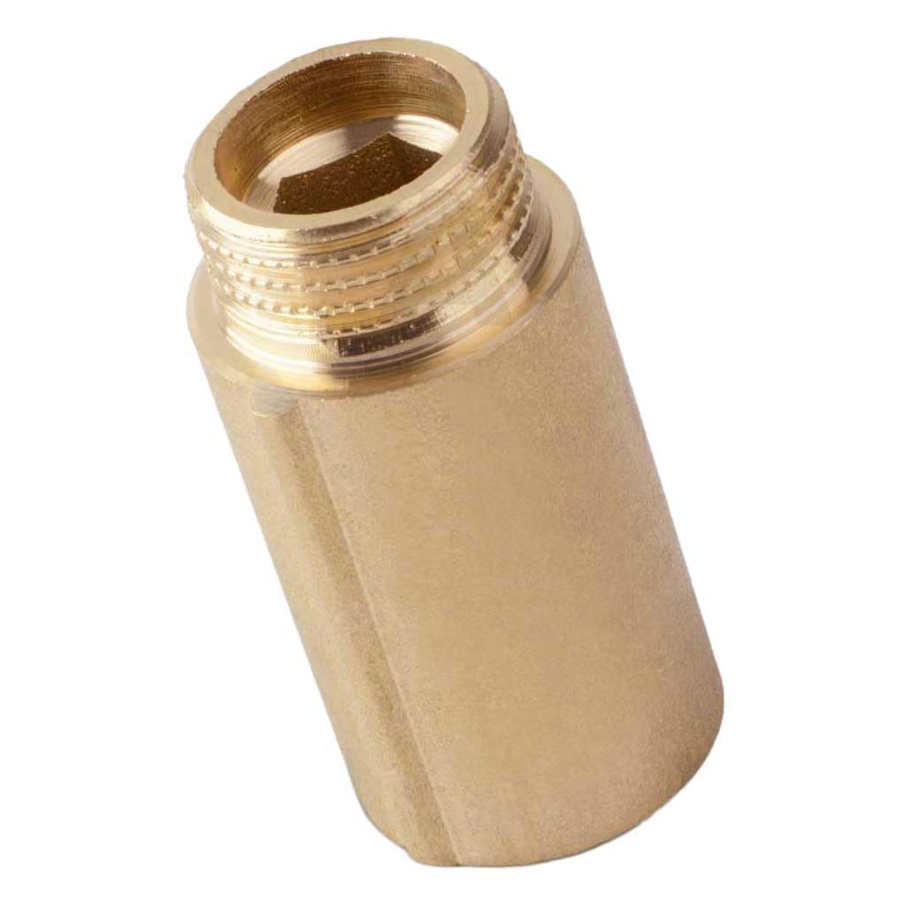 3/4" BSP Pipe Thread Extension Female x Male Cast Iron Brass - 15mm Long