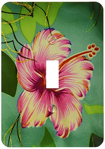 Interrupteur mural simple commande avec motif imprimé fleur d'hibiscus - 2