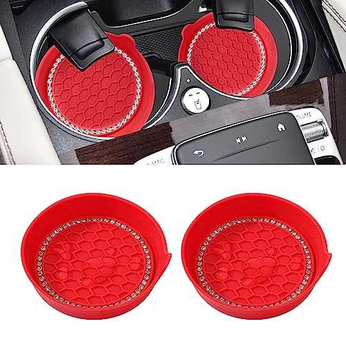 Image of Amooca 2-Pack Car Cup Holder Coaster Bling Crystal Rhinestone Car Interior