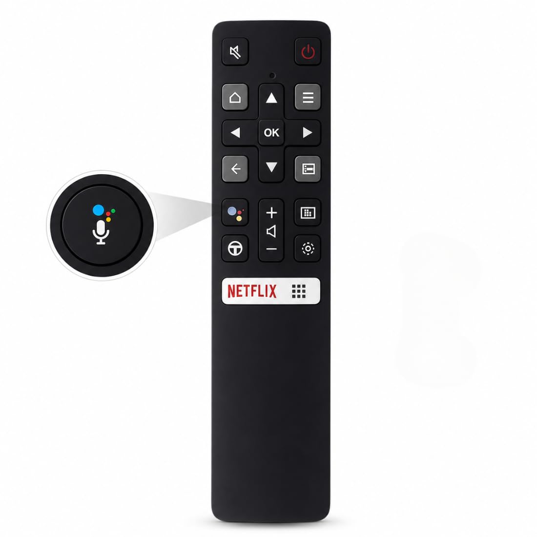 Replacement Remote Suitable for TCL Smart TVs – Supports Netflix | Bluetooth Voice Command | Verify Compatibility Before Purchase Model 802v-image-37