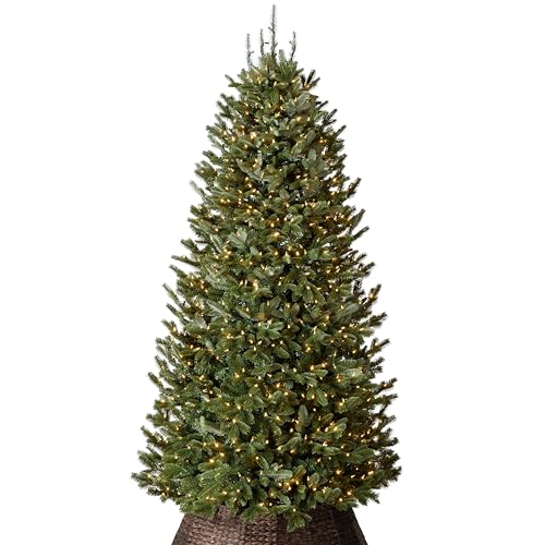 Balsam Hill BH Fraser Fir Narrow - Realistic Slim Christmas Tree with True Needle Foliage, Easy Plug Technology & Space-Saving Design, LED Clear, 12ft