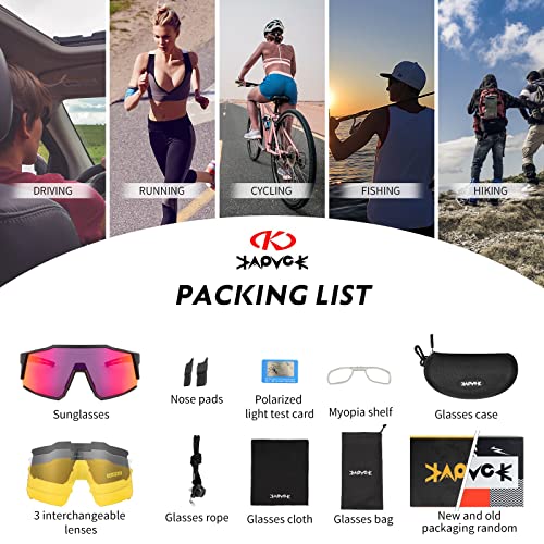 KAPVOE Lunette de Cyclisme Polarisées Homme Femme Tr90 avec 4 Verres Interchangeable Cyclisme Lunette VTT Protection UV400 Lunette de Soleil Pour Vélo Pêche Course Conduite - Image 6