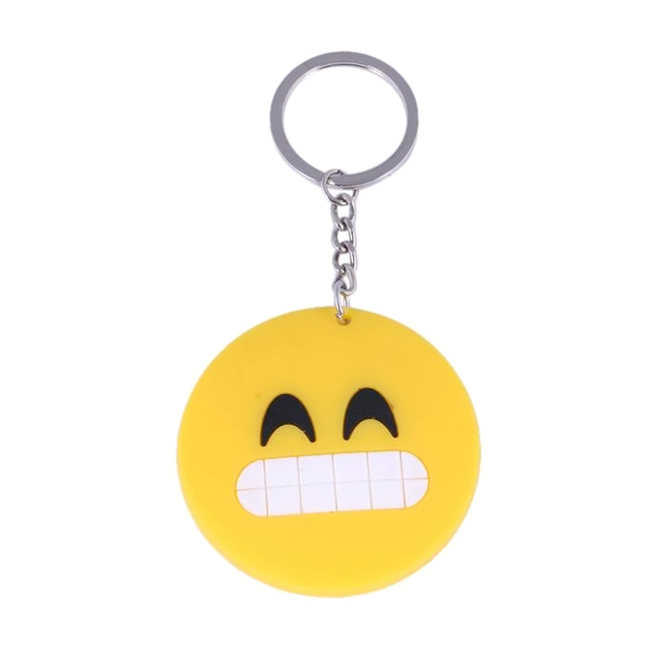 ReliconOne Sided Smile Emoji Smiling Face (R-3) Rubber Keychain for Car  Bike Men Women Girls Keyring