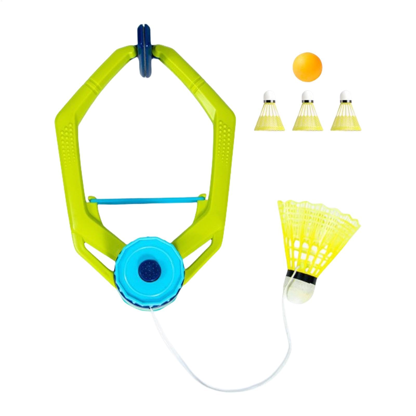 Entrenador de bádminton ajustable para práctica de rebote, incluye volante con cuerda, tenis de mesa y pelotas de bádminton, 15x23 cm