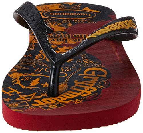 Chinelo Harry Potter, Havaianas, Adulto Unissex, Vermelho Apache/Preto, 33/34