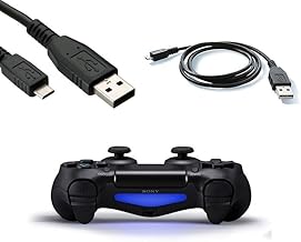 Invero® 3M Micro USB Charger Cable for Playstation 4 PS4 Dualshock 4 Wireless Controller via Bluetooth or Wifi, Features LED Indicator - Play And Charge