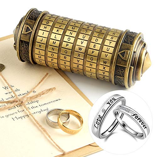 TUPARKA 5 Piezas Código Da Vinci Mini Cryptex Día de San Valentín Interesante Creativo Romántico Regalos de cumpleaños para Ella (Bronce) Cover