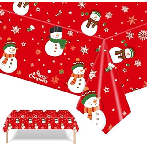 Mienocol Christmas Tablecloths with Snowman Design Cover