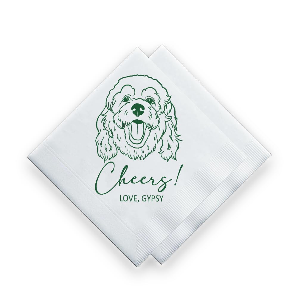 Luxury Custom Pet Wedding Cocktail Napkins, Personalized Wedding Napkins, Cocktail Bridal Shower Decor, Bridal Shower Decorations, Engagement Party