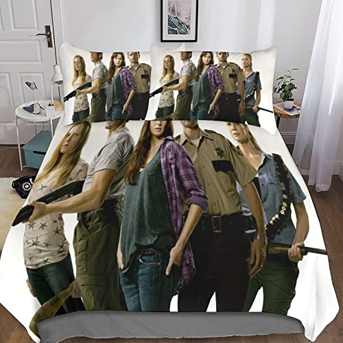 ZHONGZ The Walking Dead Juego De Sábanas Funda Nórdica Impresas En 3D con Diseño De Poster Funda...