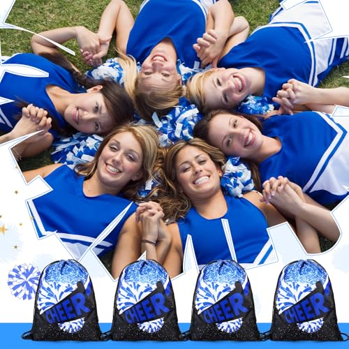 Image of SATINIOR 20 Pcs Cheer Bags Bulk Cheer Drawstring Backpacks Cheerleader Bags Cheerleading Gift for Cheerleaders(Royal Blue)