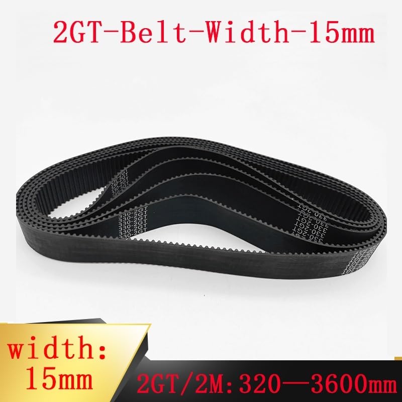 LYVQZPWLR タイミングベルト、2GT 高負荷容量クローズドループタイミングベルト幅15mm、梱包用ブラックラバーアーク歯タイ