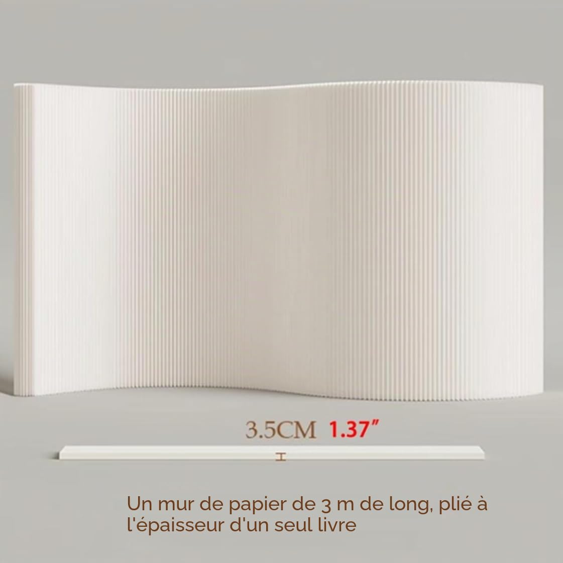 Cloison de séparation pliable et rétractable, paravent moderne, écran de confidentialité intérieur, cloison de séparation murale autoportante en papier,White-4x2m/13.12x6.5FT